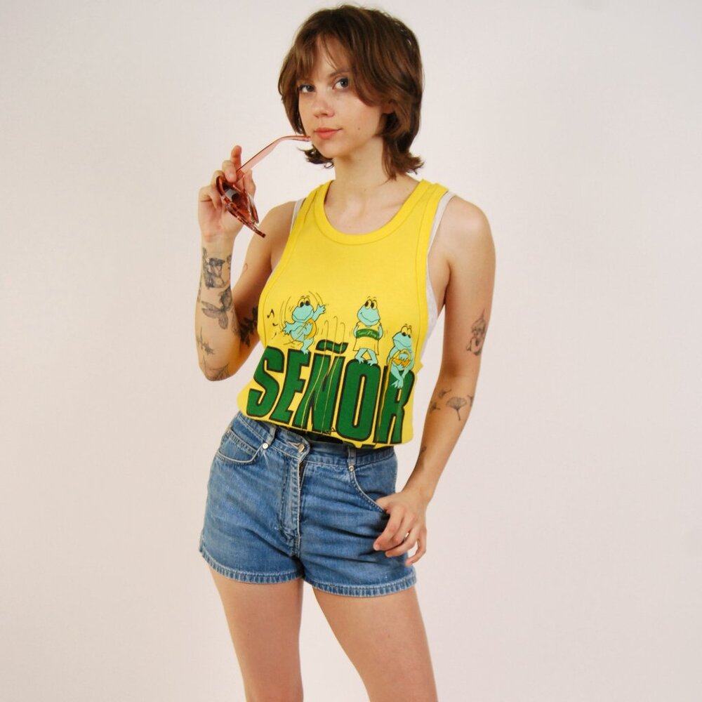 80s Denim Shorts (25) blue jeans vintage mom high waisted booty casual preppy